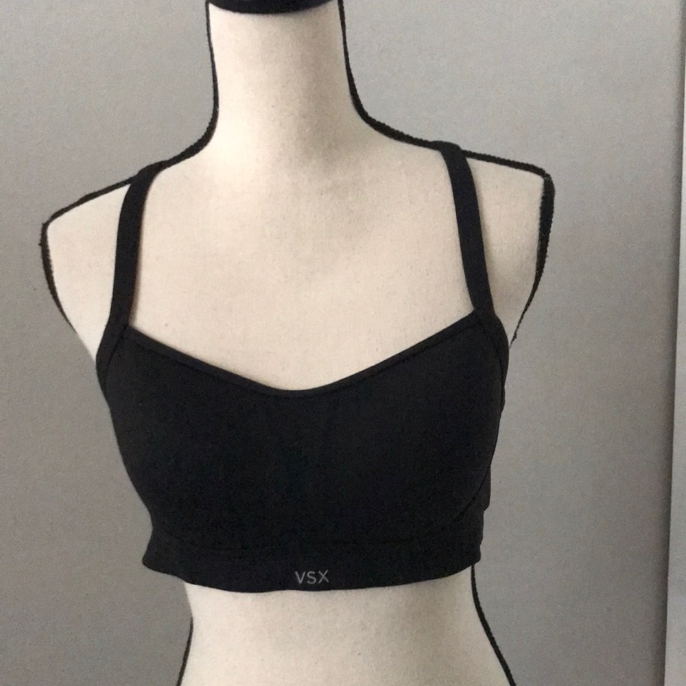 Victoria Secret VSX Black Wireless Lined Racerback Sport Bra | 36B
